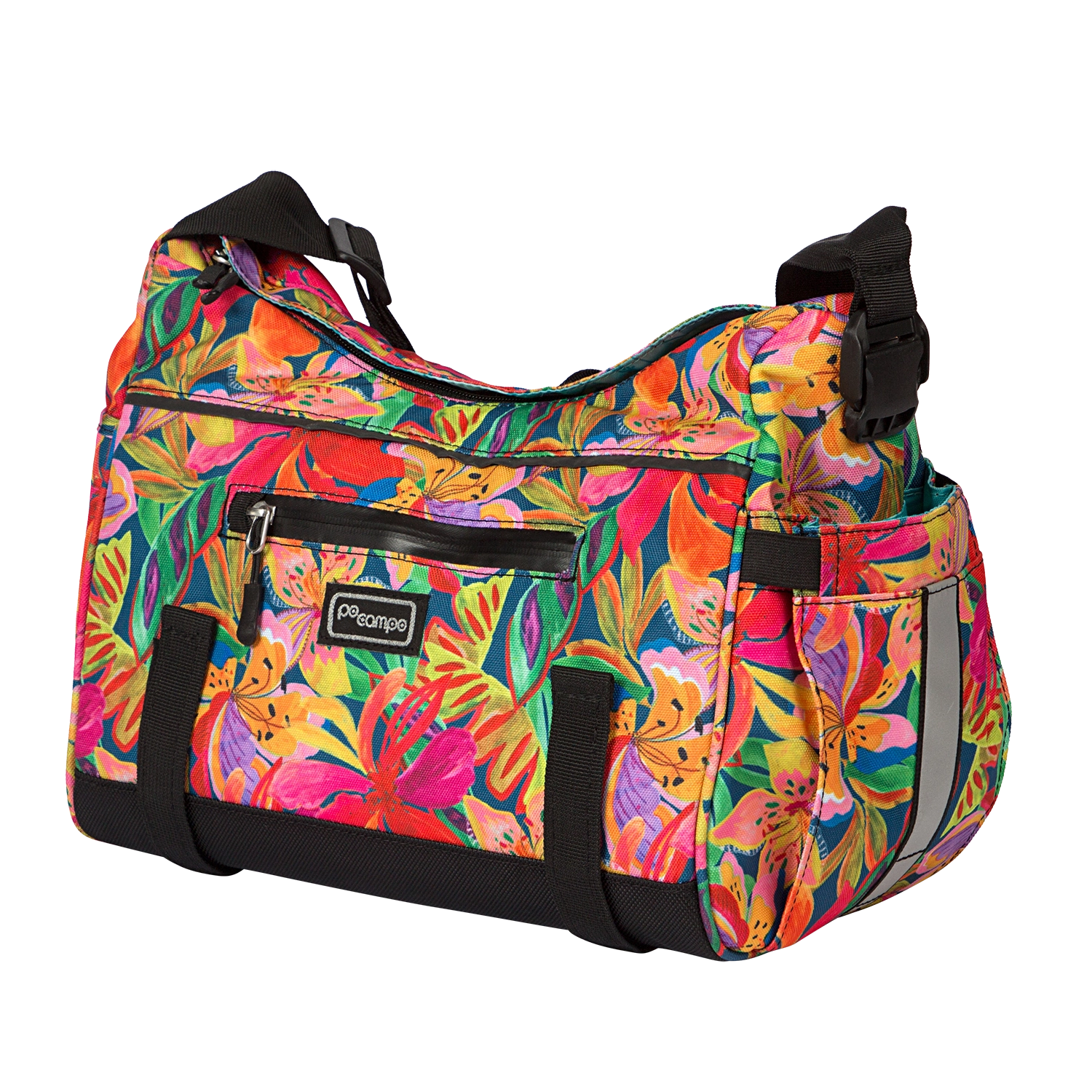 Katy Bike Trunk Bag on bike - Po Campo color:tropical nights;
