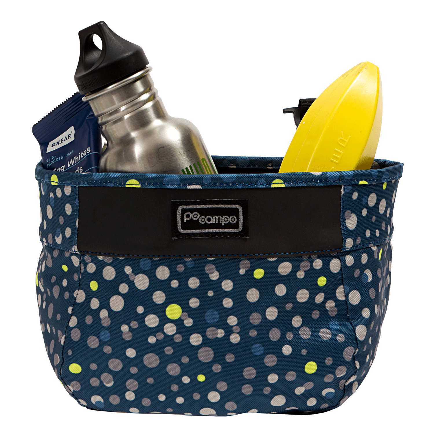 Crescent Bike Basket front - Po Campo color:bubbly;