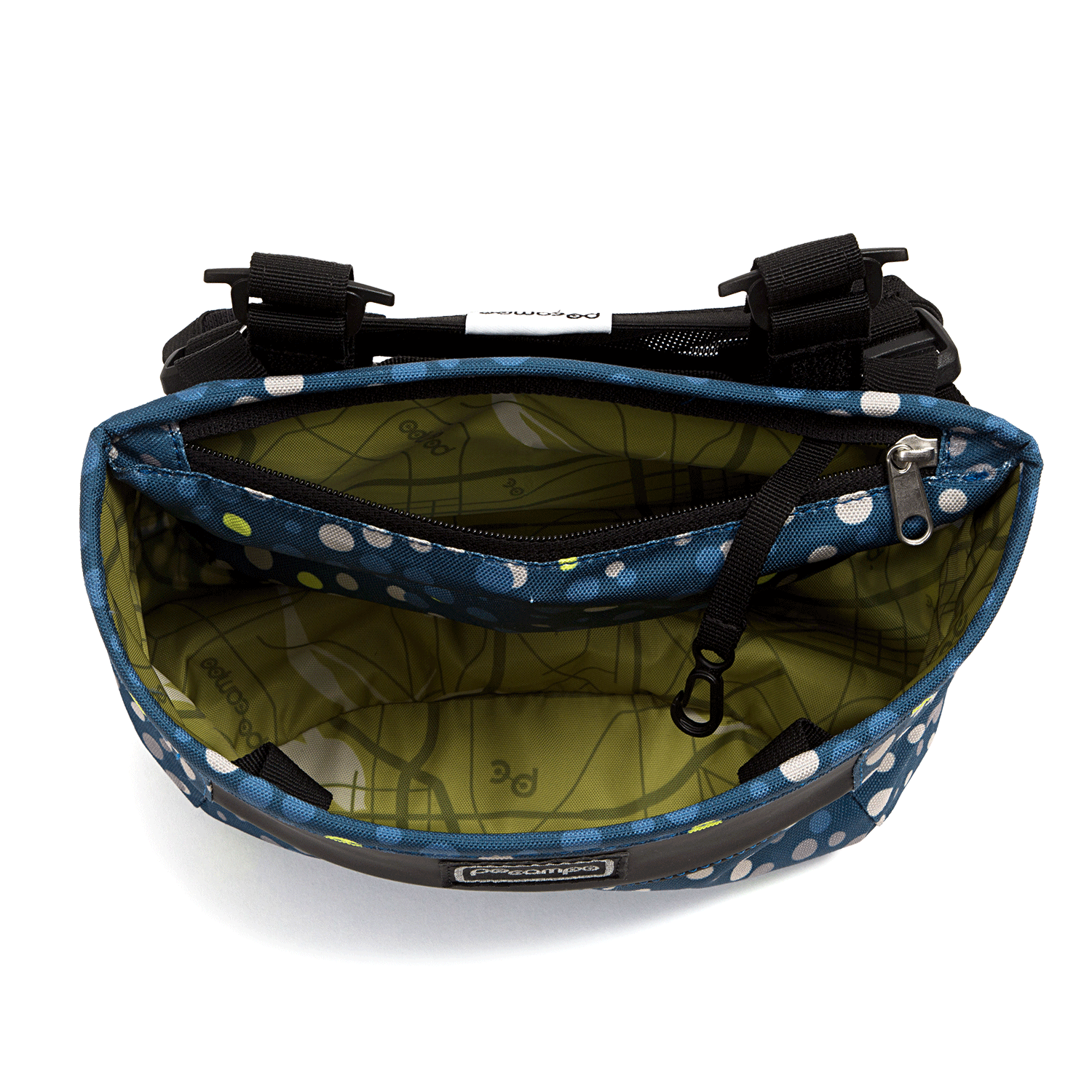 Crescent Bike Basket inside - Po Campo color:bubbly;