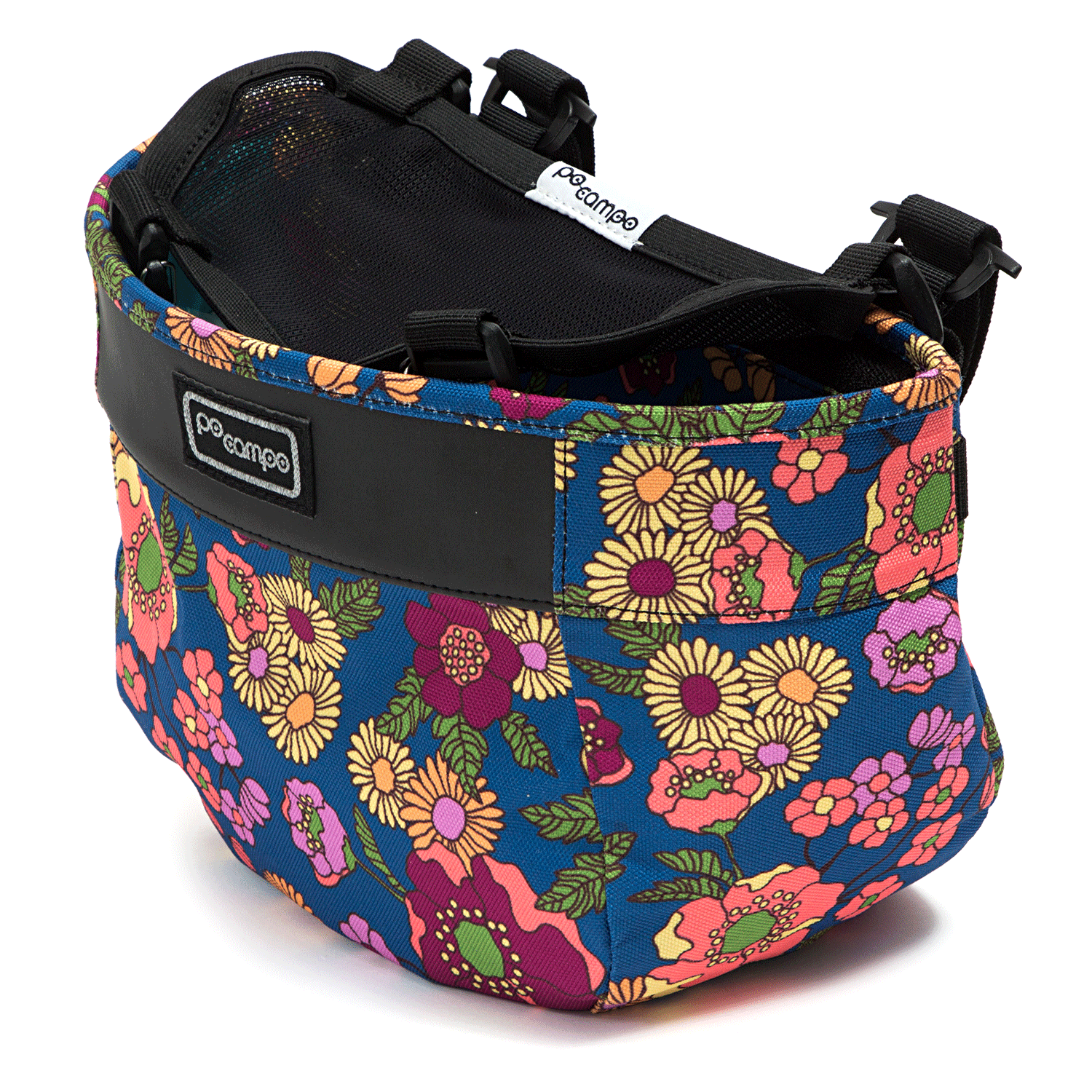 Crescent Bike Basket with lid - Po Campo color:meadow;