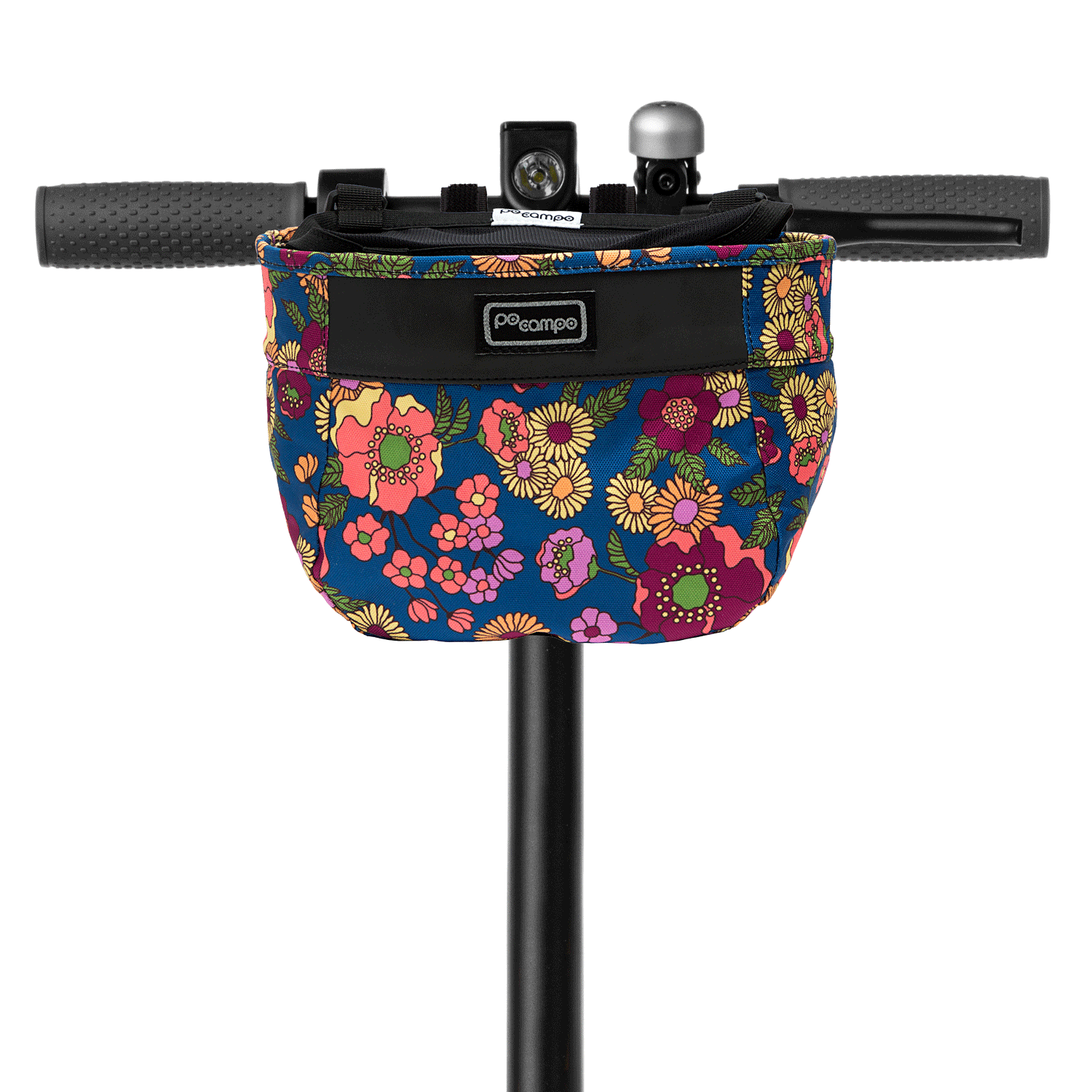 Crescent Bike Basket on bike - Po Campo color:meadow;