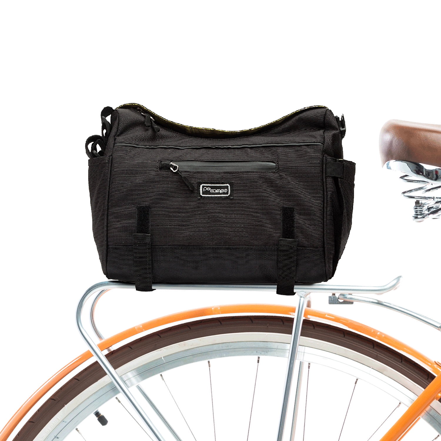 Katy Bike Trunk Bag black ripstop on bike - Po Campo color:black ripstop;