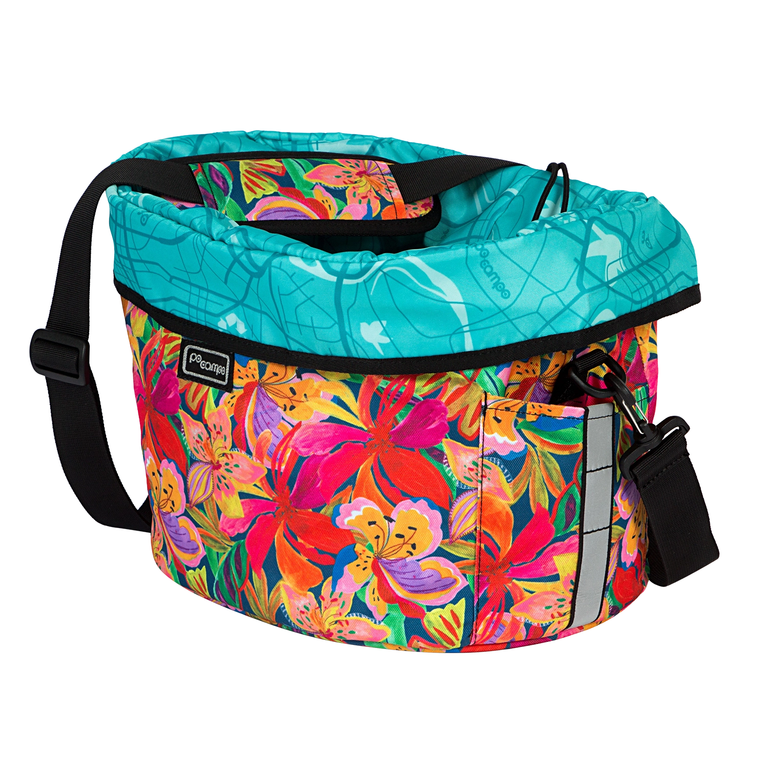 Pinellas Bike Basket - Po Campo color:tropical nights;