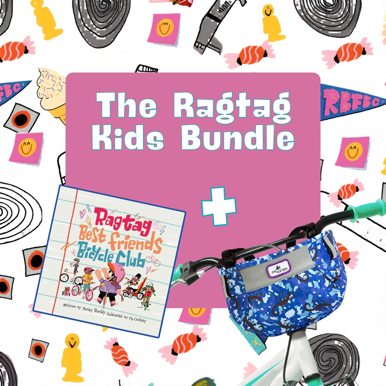 The Ragtag Kids Bundle - Blue Gecko Bike Basket - Po Campo