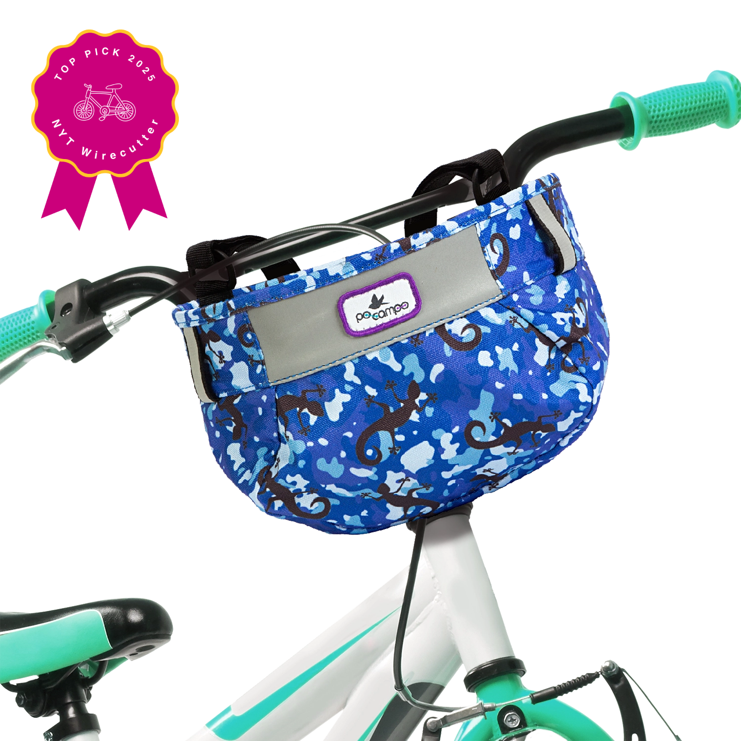 Po Campo Whoosh Fabric Basket in blue gecko | color:blue gecko;