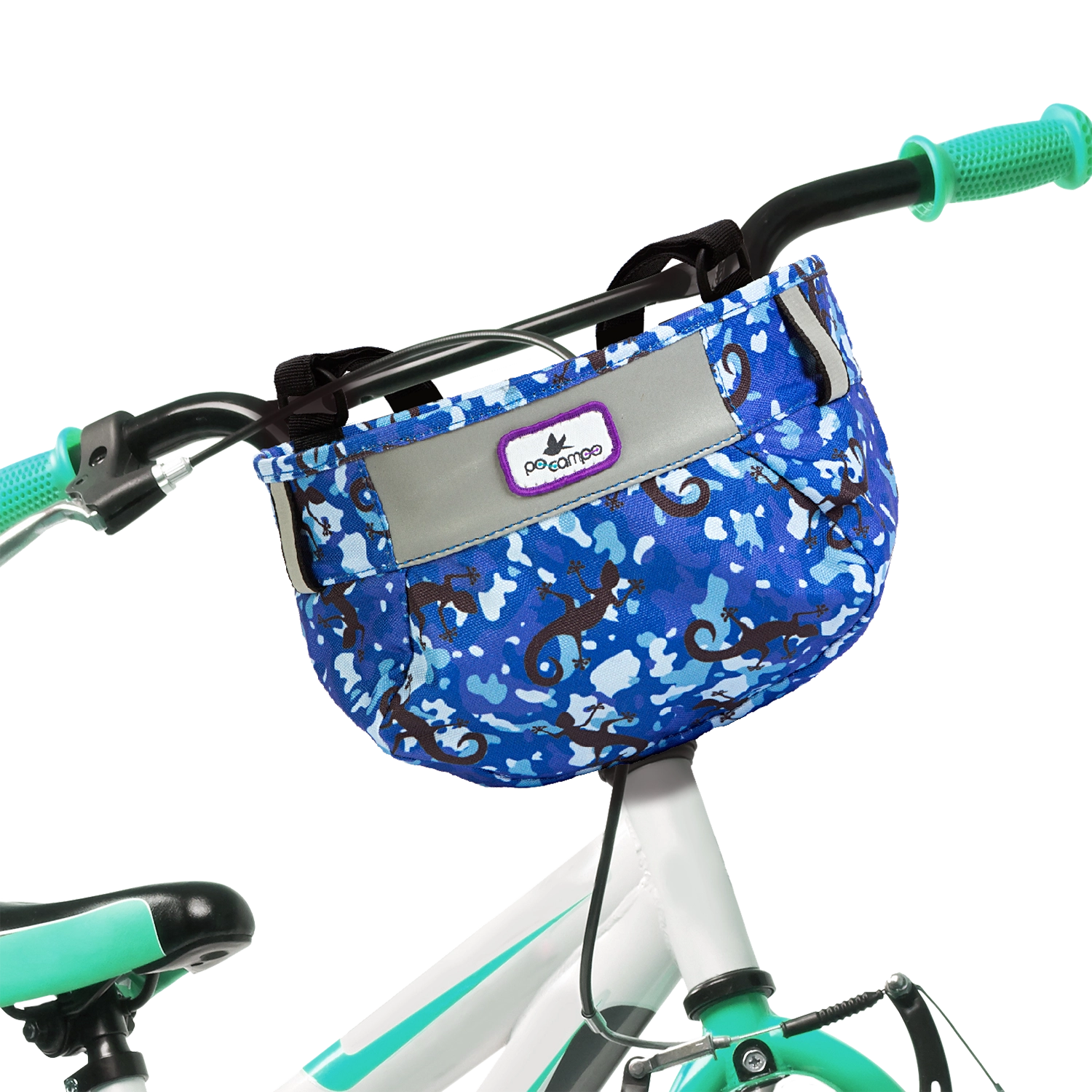 Po Campo Whoosh Fabric Basket in blue gecko | color:blue gecko;