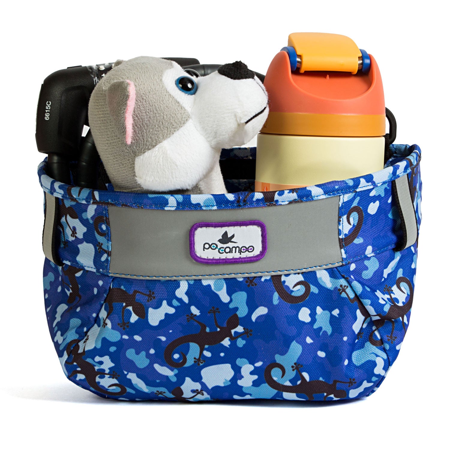 Po Campo Whoosh Fabric Basket in blue gecko | color:blue gecko;