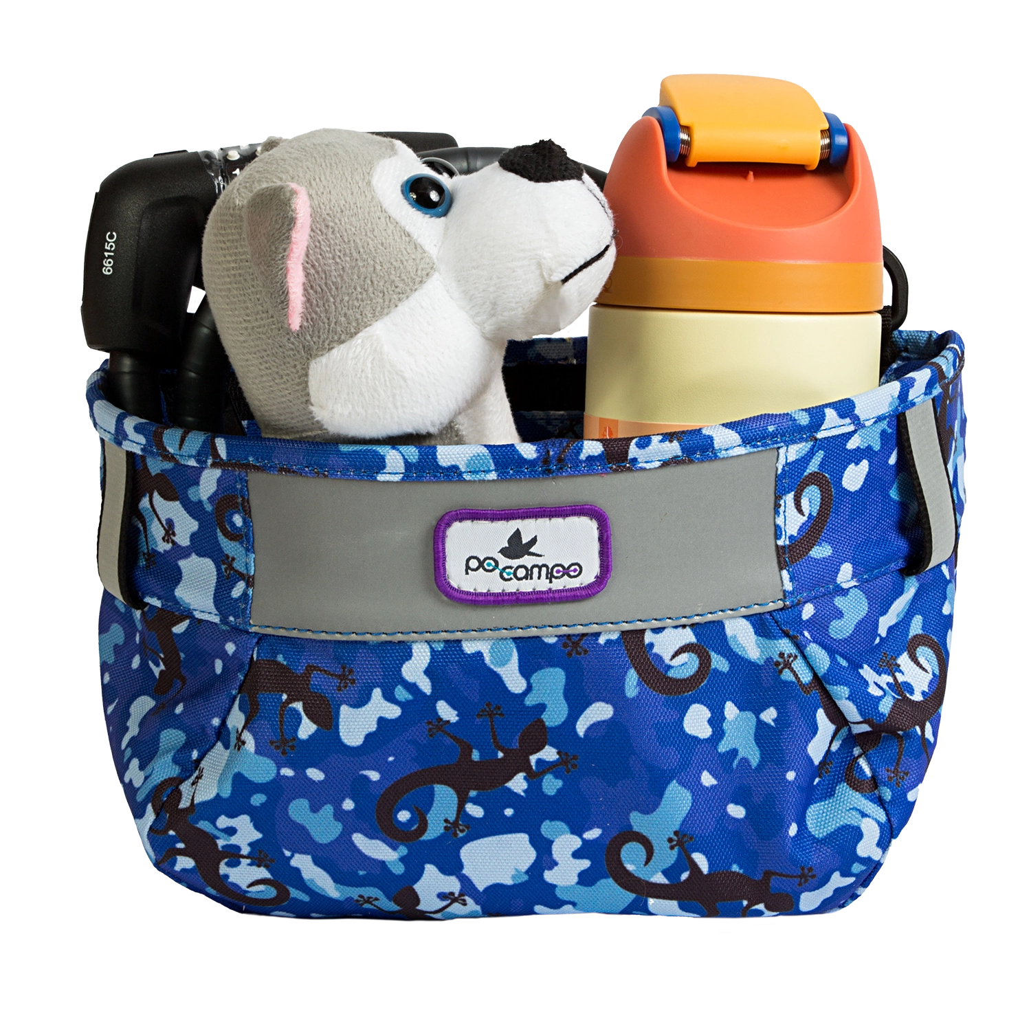 Po Campo Whoosh Fabric Basket in blue gecko | color:blue gecko;