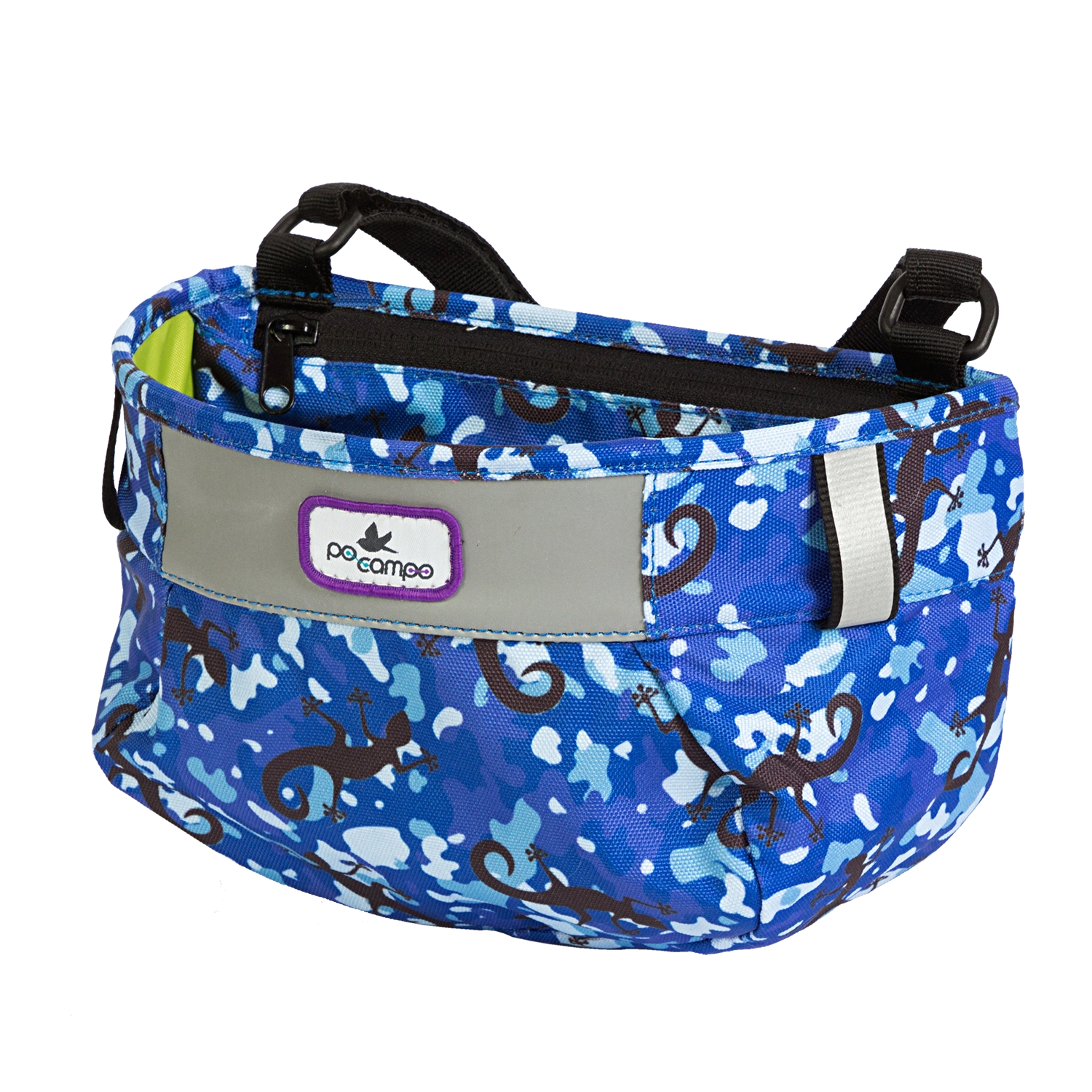 Po Campo Whoosh Fabric Basket in blue gecko | color:blue gecko;