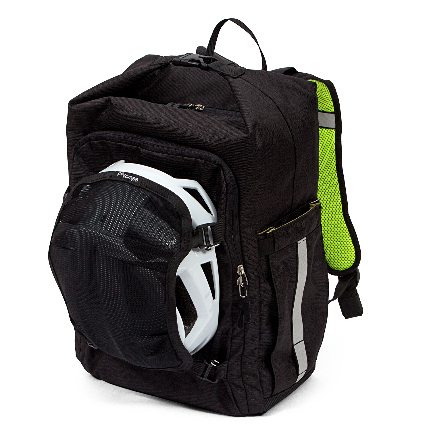 Bedford Backpack Pannier with helmet harness | color:black ripstop;