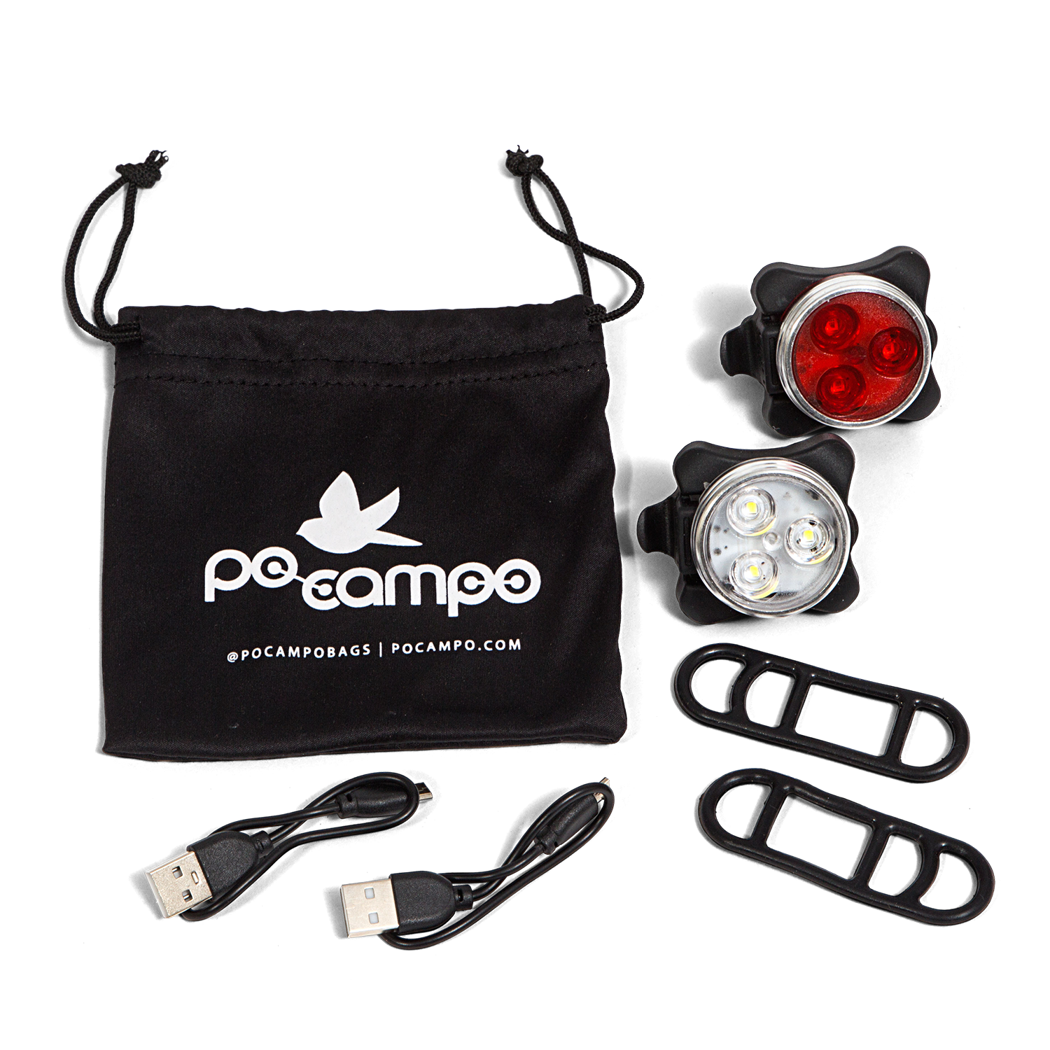 Rechargeable Clip-on Bike Light 2-Pack Kit - Po Campo