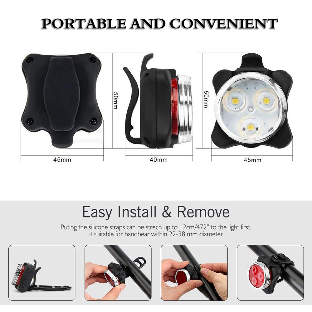 Rechargeable Clip-on Bike Light 2-Pack - Po Campo