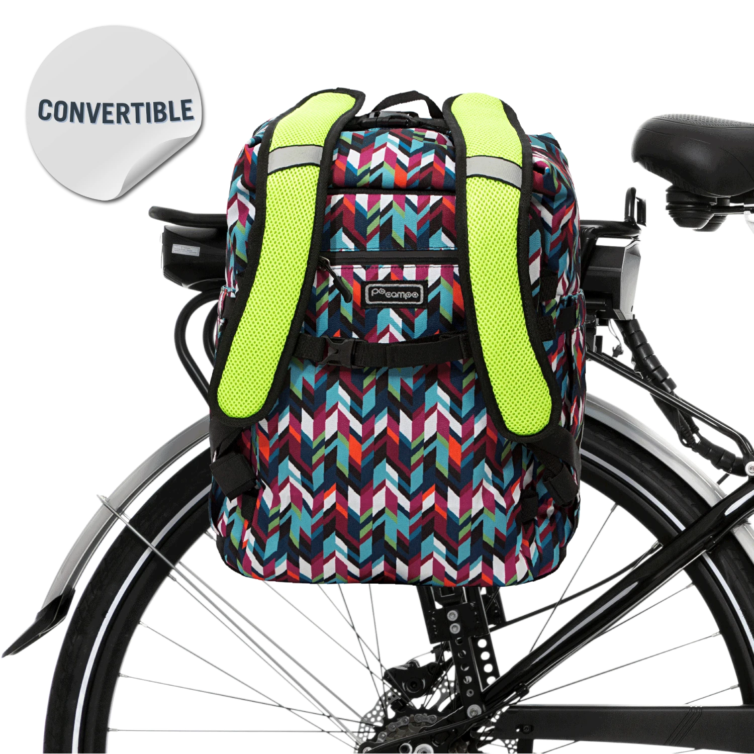 Bike saddle bag backpack sales