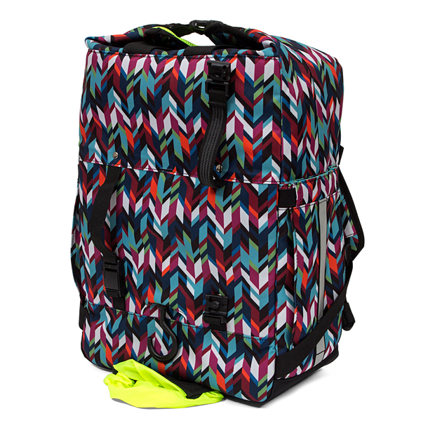 Bedford Backpack Pannier back view | color:chevron;