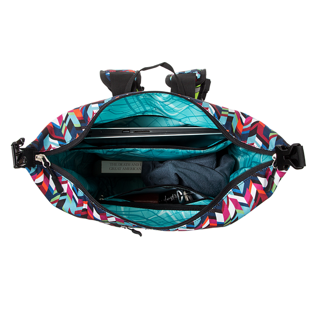 Bedford Backpack Pannier inside | color:chevron;