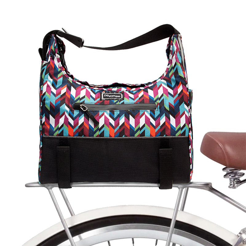Chelsea Trunk Bag in Chevron on bike | Po Campo color:chevron;