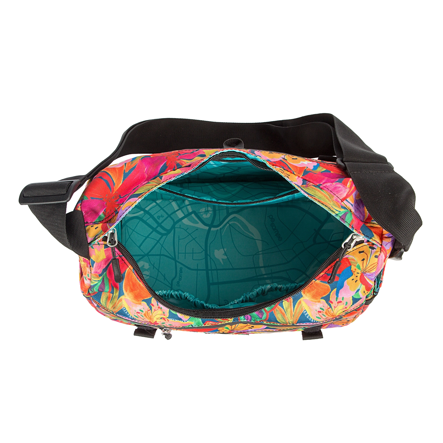 Katy Bike Trunk Bag on bike - Po Campo color:tropical nights;
