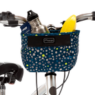 Crescent Bike Basket on bike - Po Campo color:bubbly;