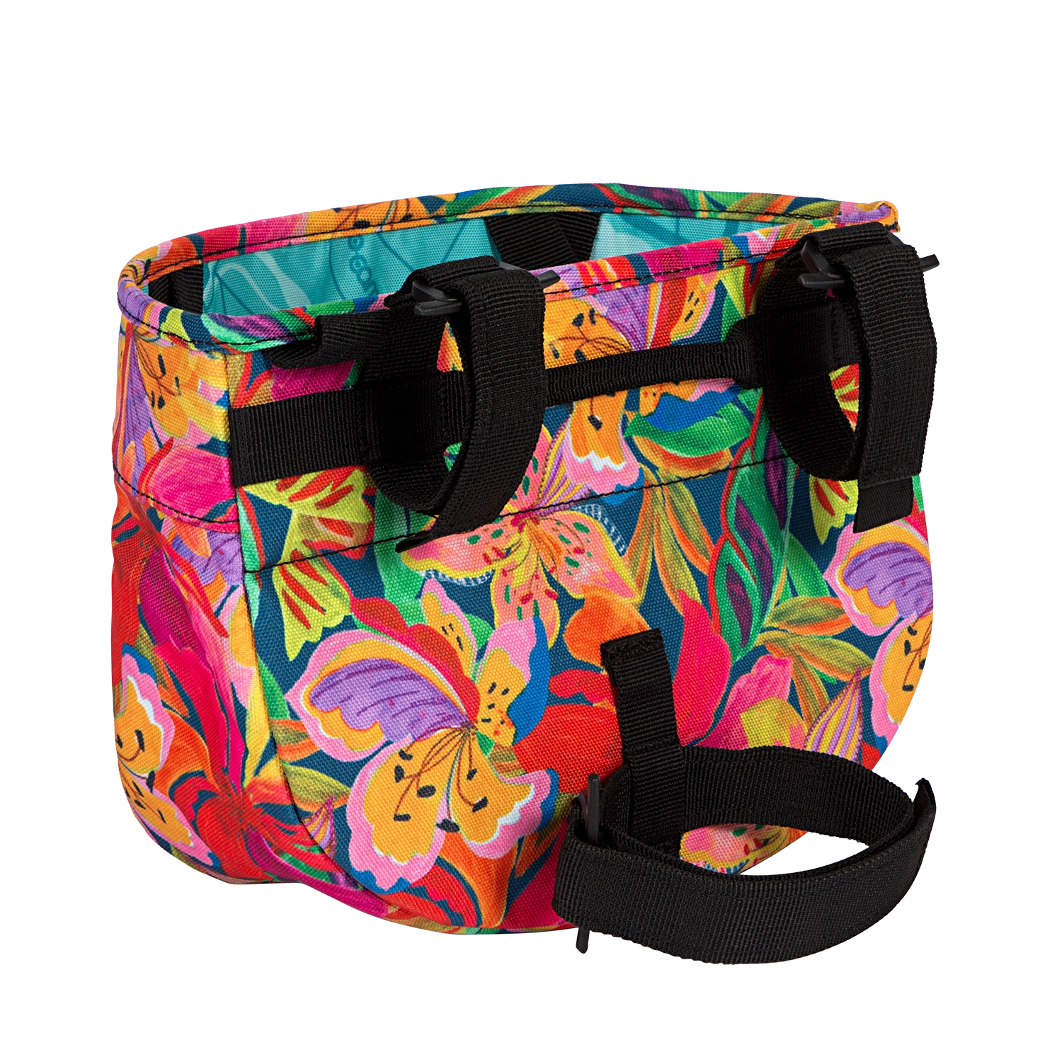 Crescent Bike Basket on bike - Po Campo color:tropical nights;