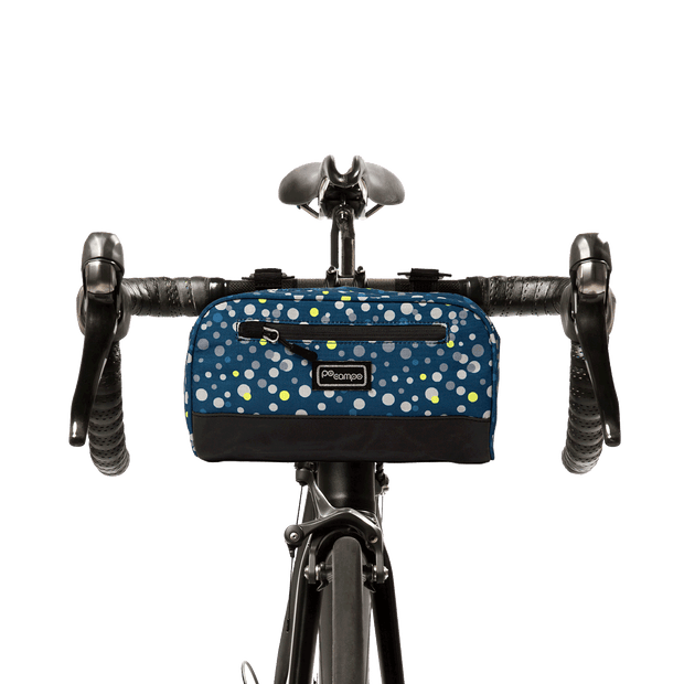 Domino Handlebar Bag on bike | Po Campo color:bubbly;