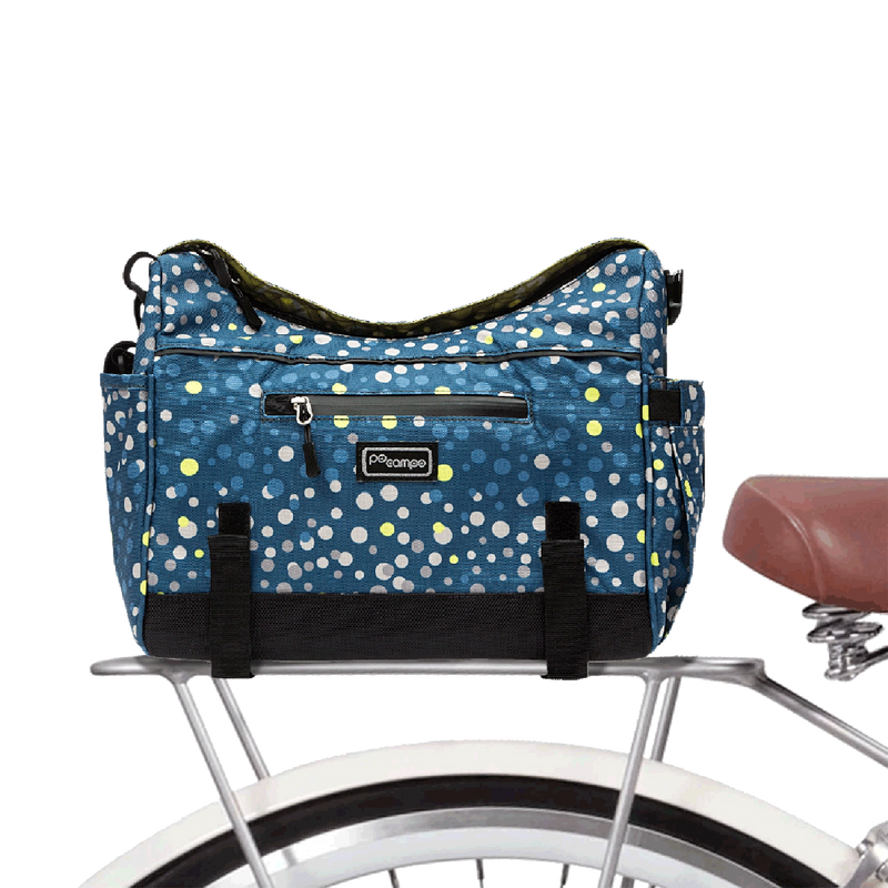 Katy Bike Trunk Bag on bike - Po Campo color:bubbly;