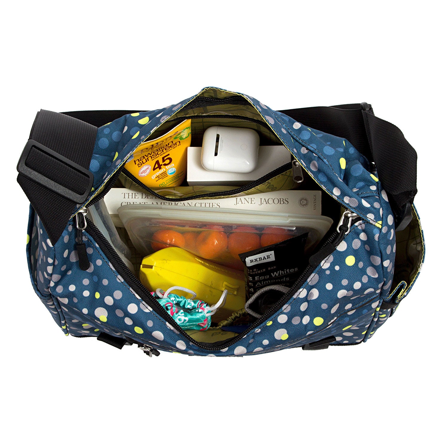Katy Bike Trunk Bag inside - Po Campo color:bubbly;