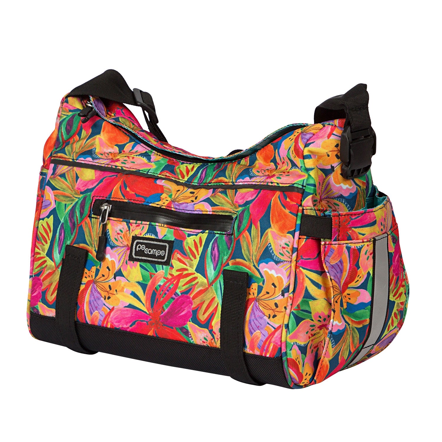 Katy Bike Trunk Bag on bike - Po Campo color:tropical nights;