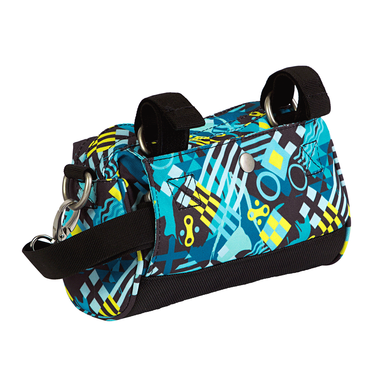 Kinga Handlebar Bag in Blocks on handlebars | Po Campo color:blocks;