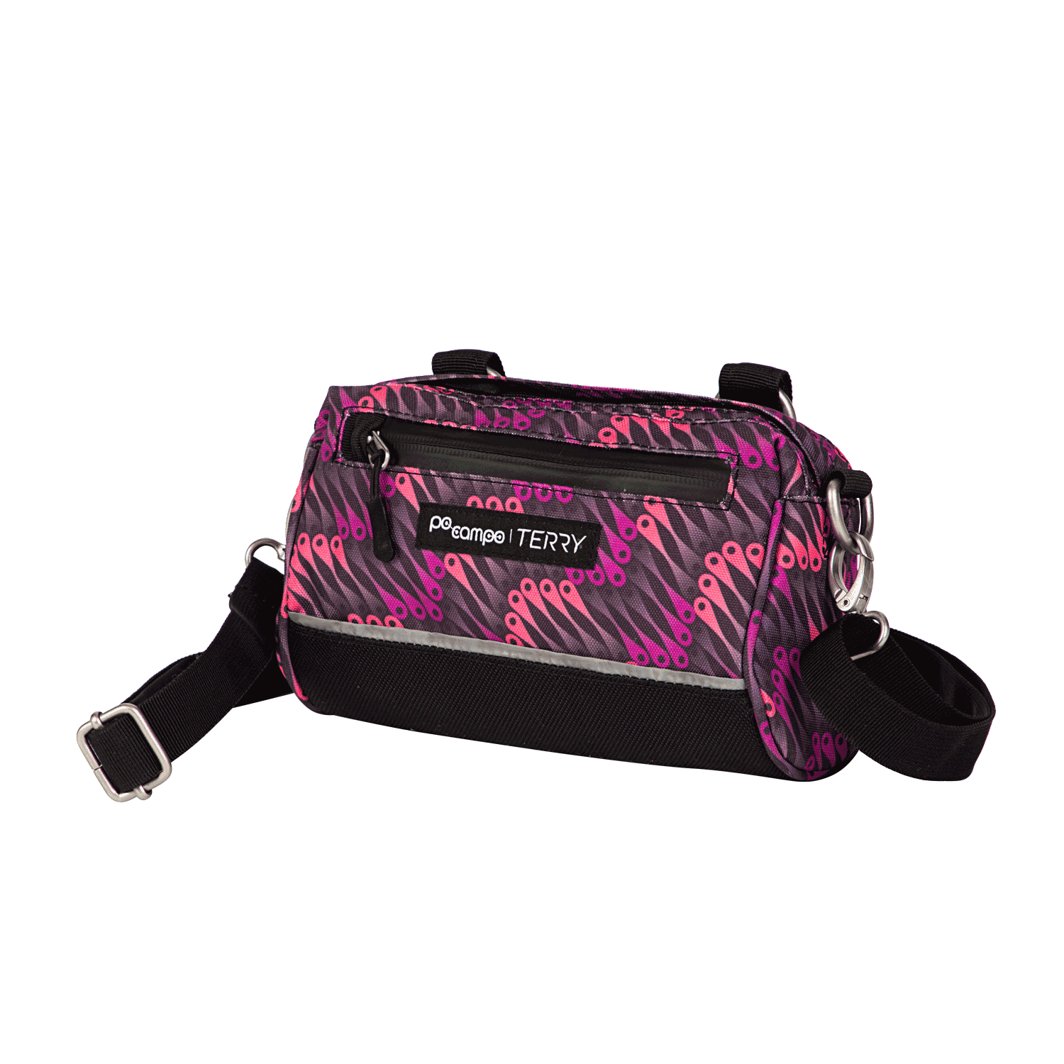 Kinga Handlebar Bag in Minilink on handlebars | Po Campo color:minilink;