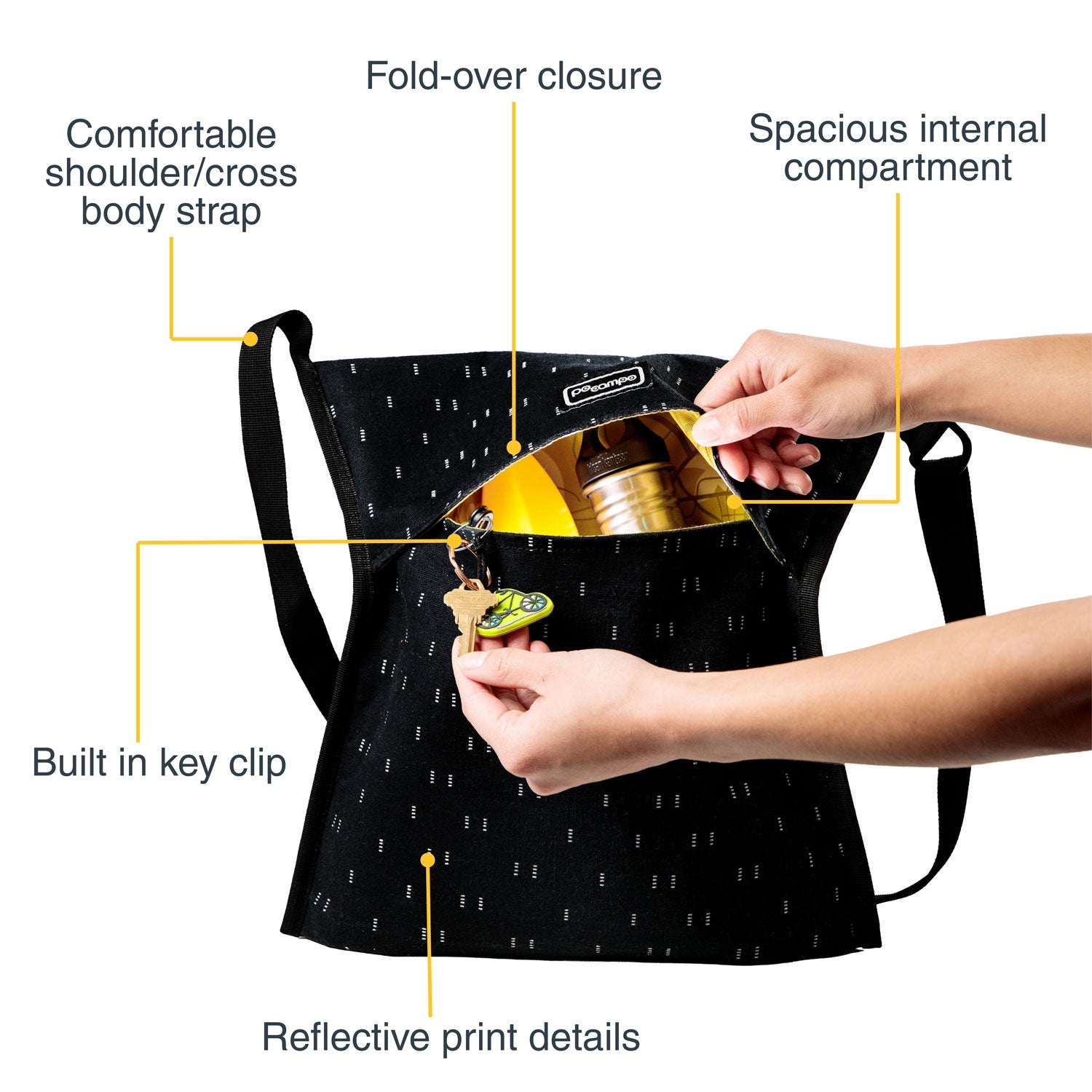 Musette Crossbody Bag in Visi-Hemp