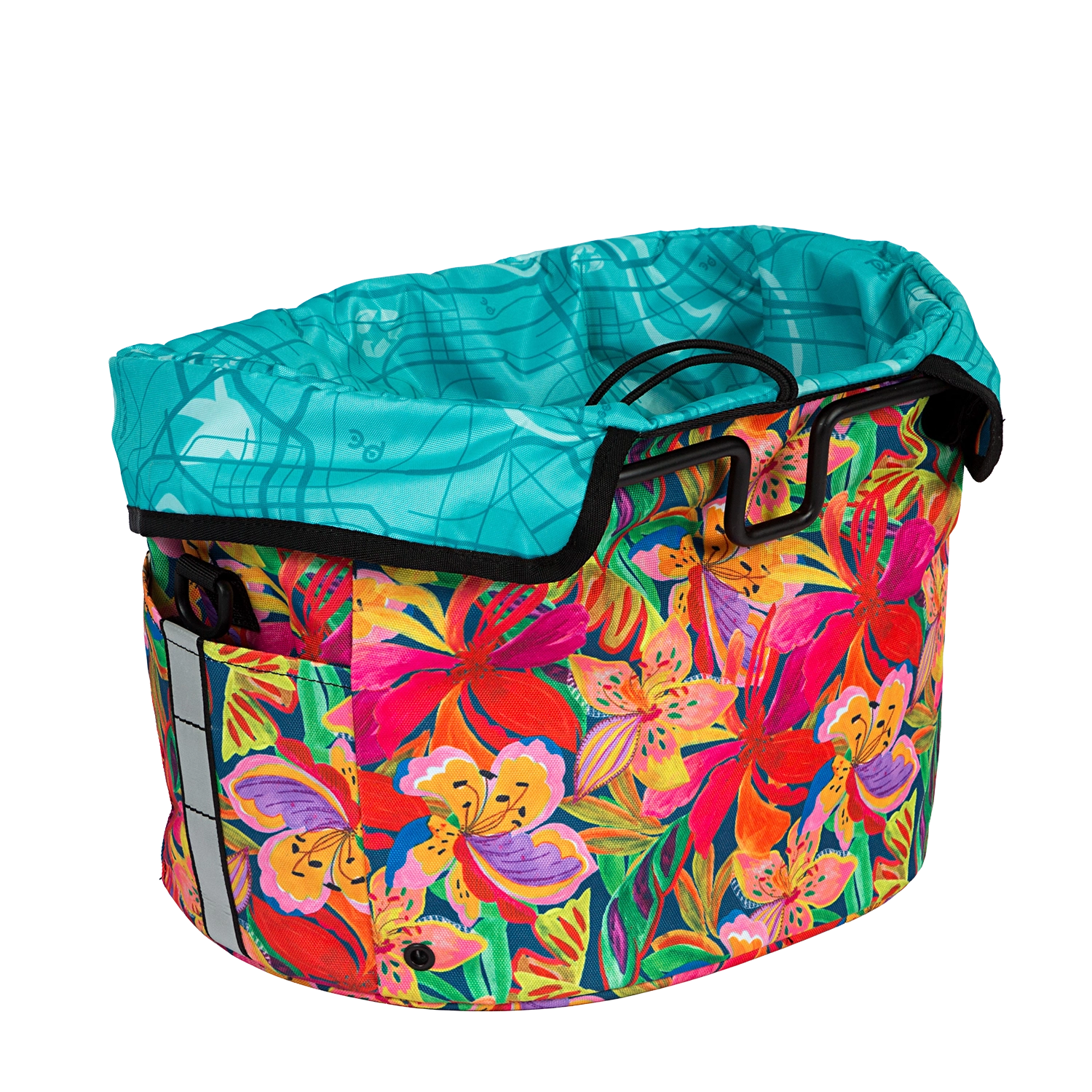 Pinellas Bike Basket - Po Campo color:tropical nights;