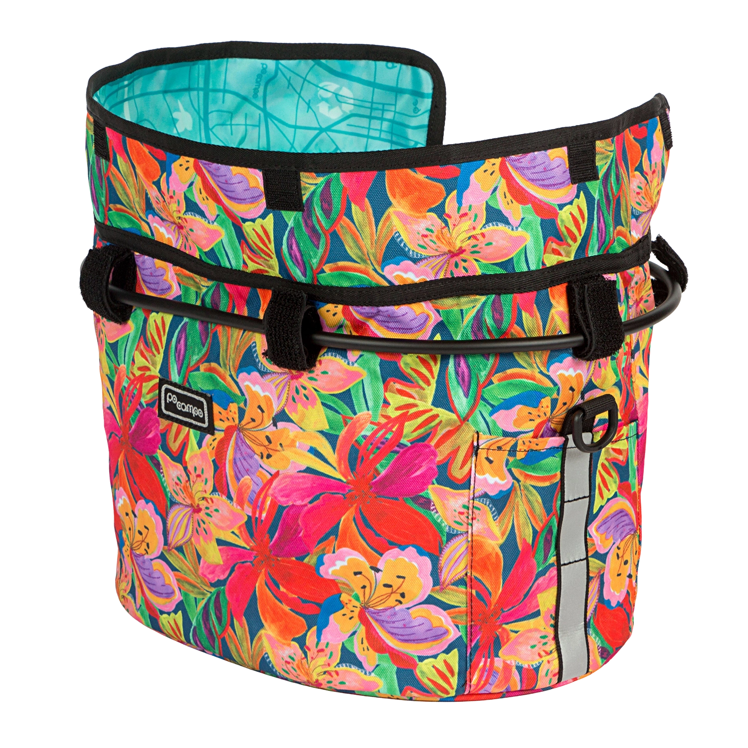 Pinellas Bike Basket - Po Campo color:tropical nights;
