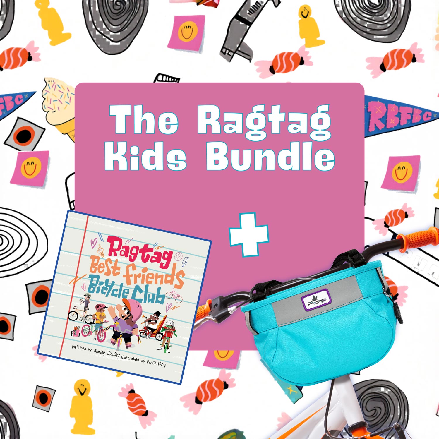The Ragtag Kids Bundle - Blast Blue Bike Basket - Po Campo