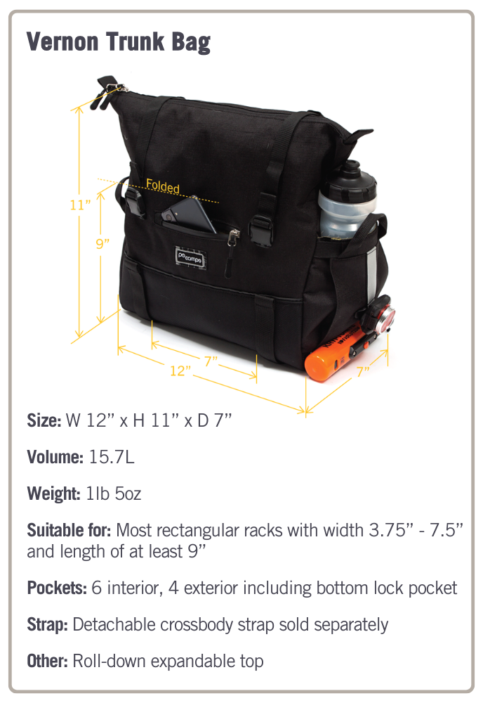 Durable, Functional Rear Rack Bag, Vernon Bike Trunk Bag Durable, Functional Rear Rack Bag, Vernon Bike Trunk Bag