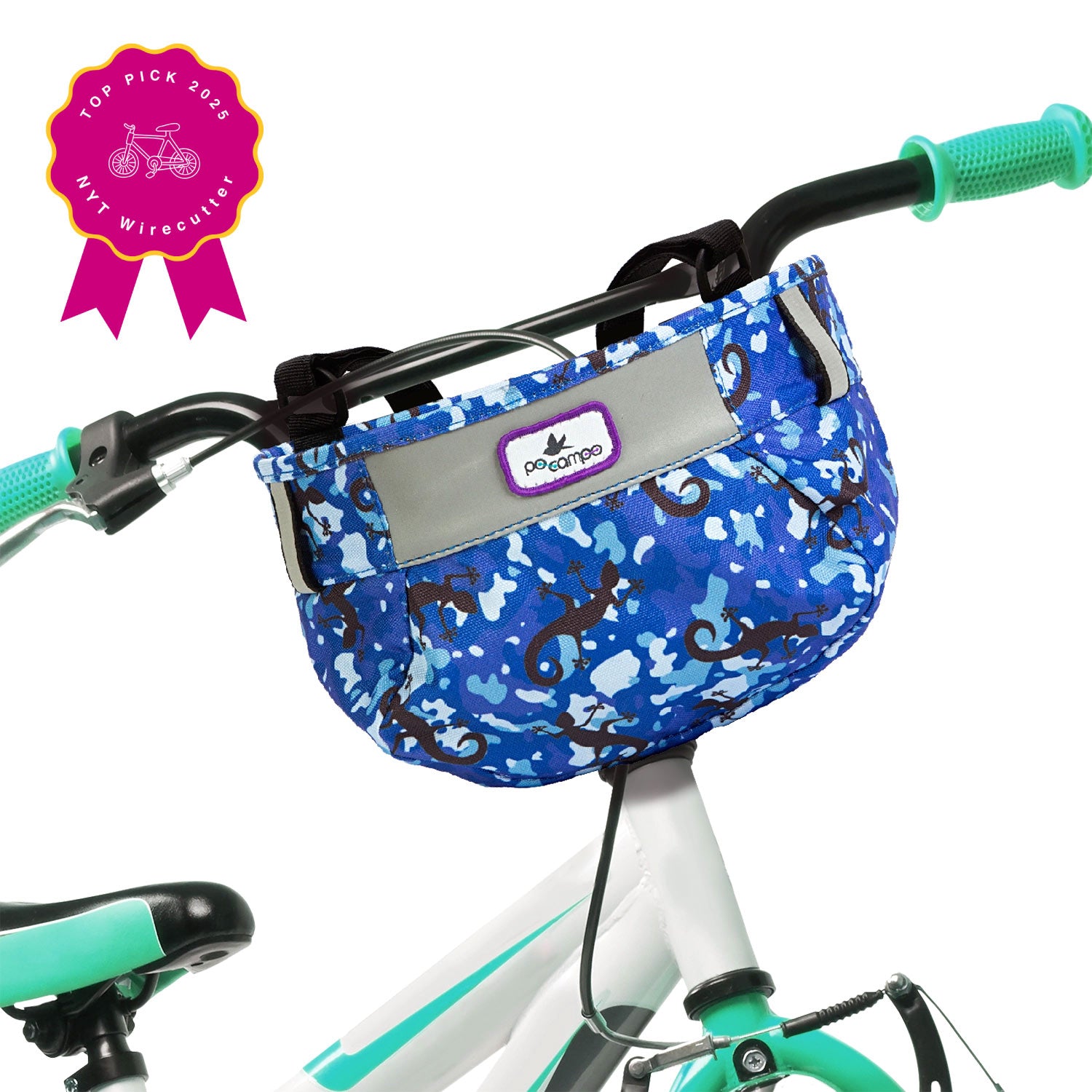 Po Campo Whoosh Fabric Basket in blue gecko | color:blue gecko;