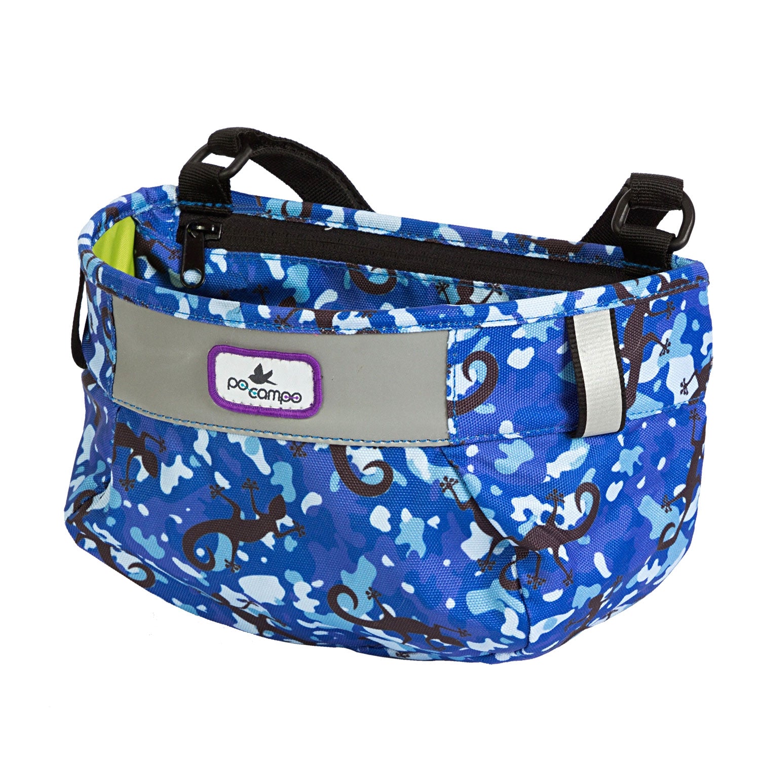 Po Campo Whoosh Fabric Basket in blue gecko | color:blue gecko;