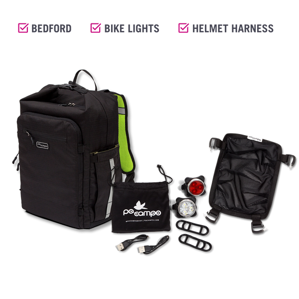 Daily Bike Commuter Kit, Save On Bedford Backpack Pannier, Functional Bike Bundle Tropical Nights