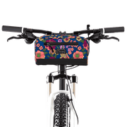 Po Campo Domino Handlebar Bag in Meadow on bike  | color:meadow;