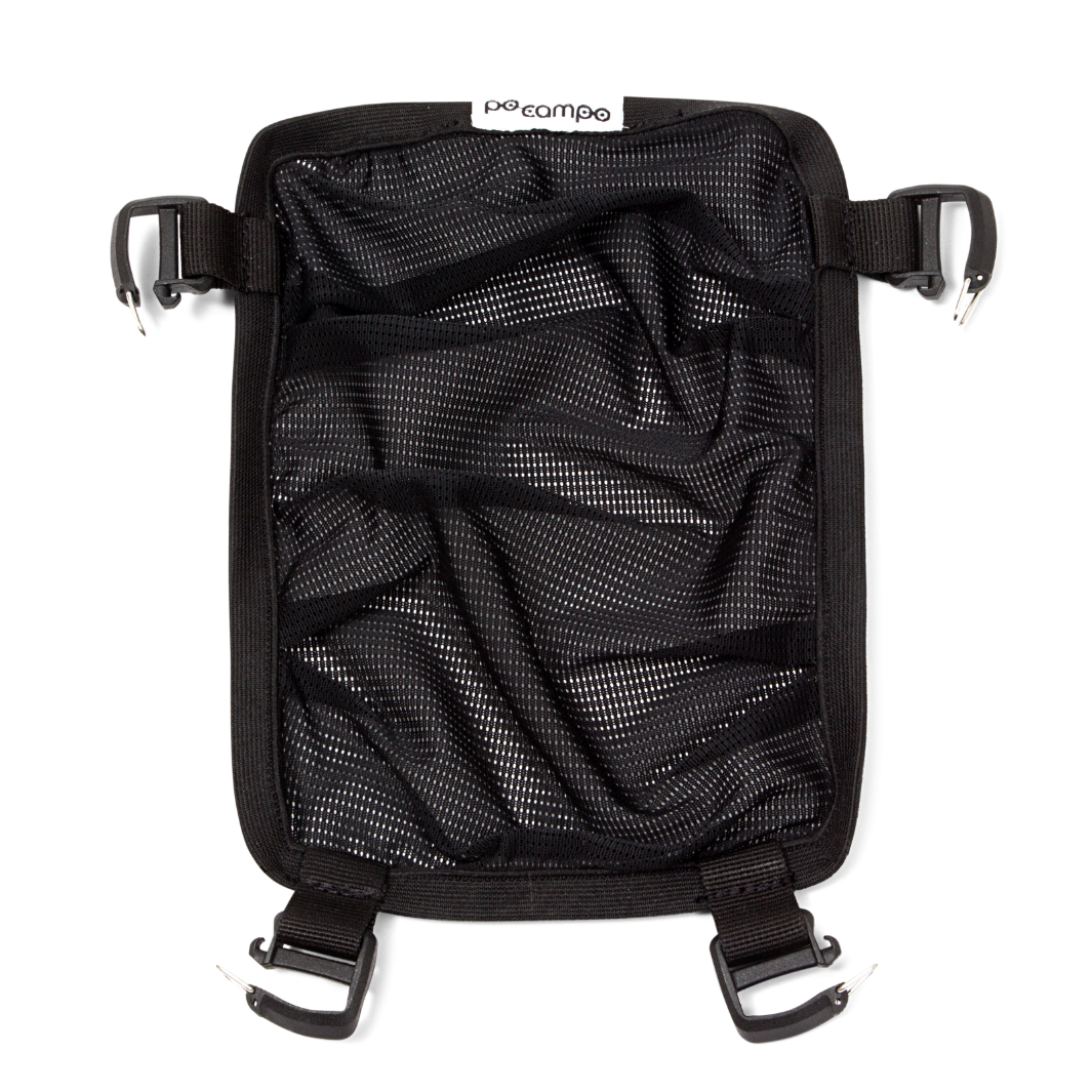 Po Campo detachable helmet harness for carrying your bike helmet.