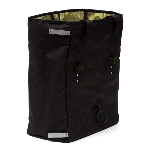 Orchard Grocery Pannier in black ripstop back view - Po Campo color:black ripstop;