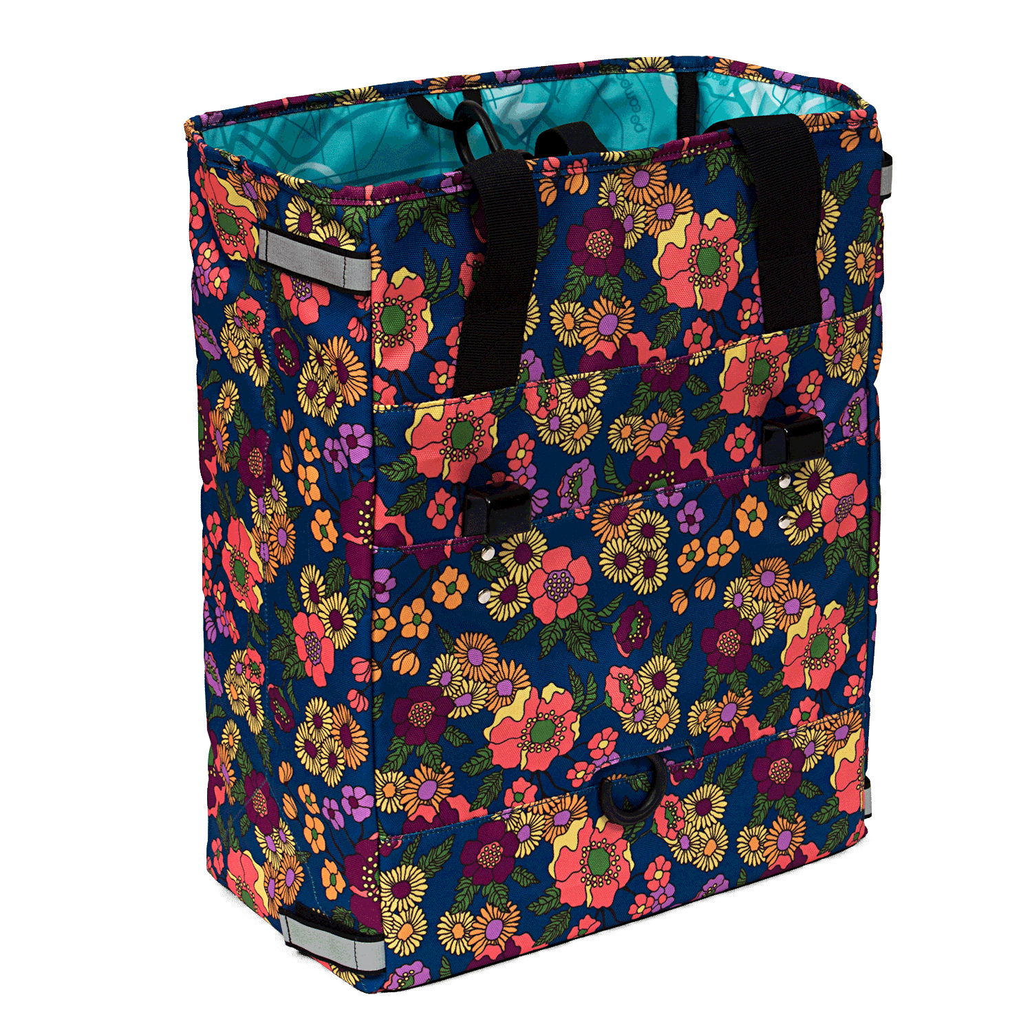 Orchard Grocery Pannier in Meadow back view - Po Campo color:meadow;