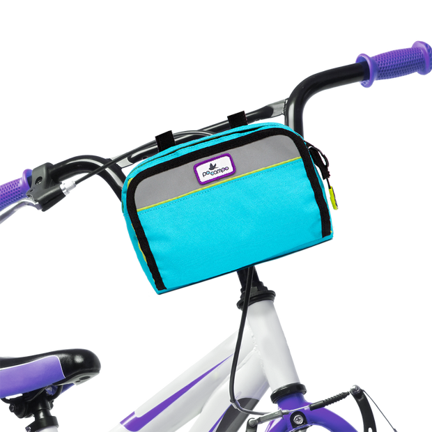 Speedy Kids' Handlebar Bag on Bike by Po Campo color:blast blue;